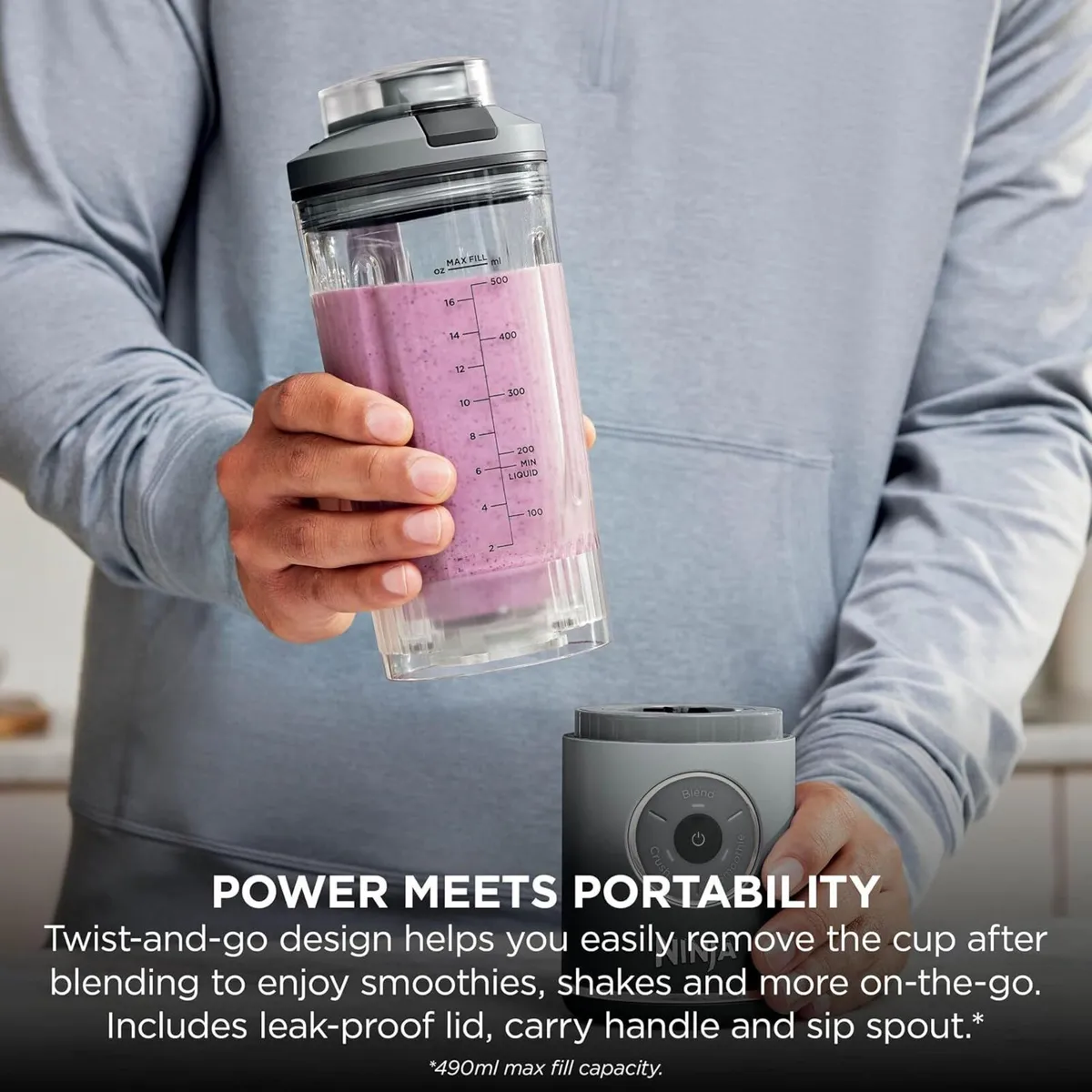Blast Max Portable Blender 570ML Rechargeable - Image 3