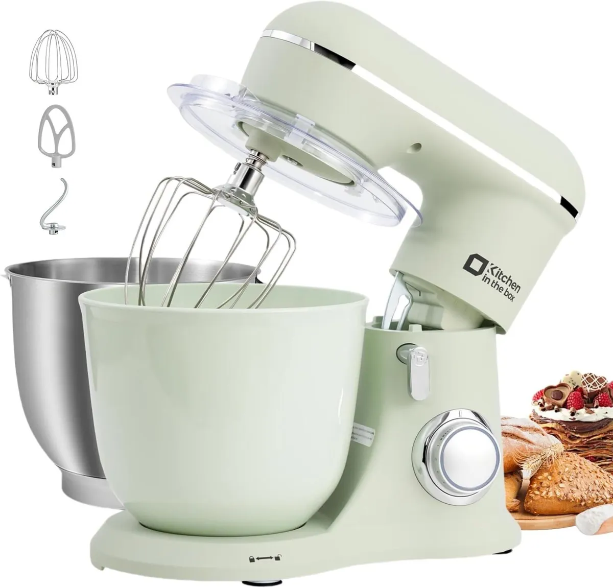 Stand Mixer 4.5L+5L Dual Bowl Food for Home - Image 1