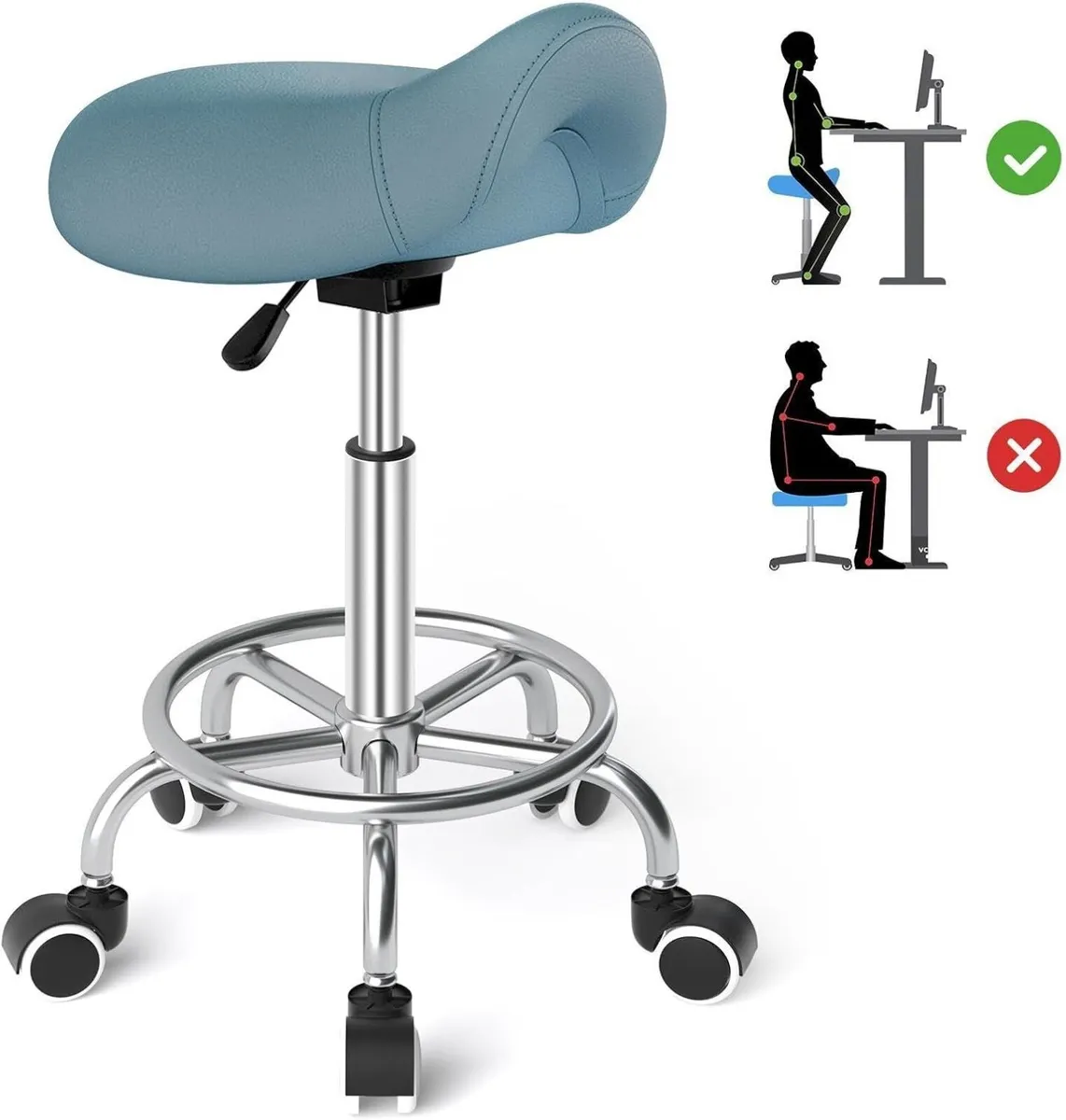 Stool Ergonomic Comfortable Rolling Chair - Image 1