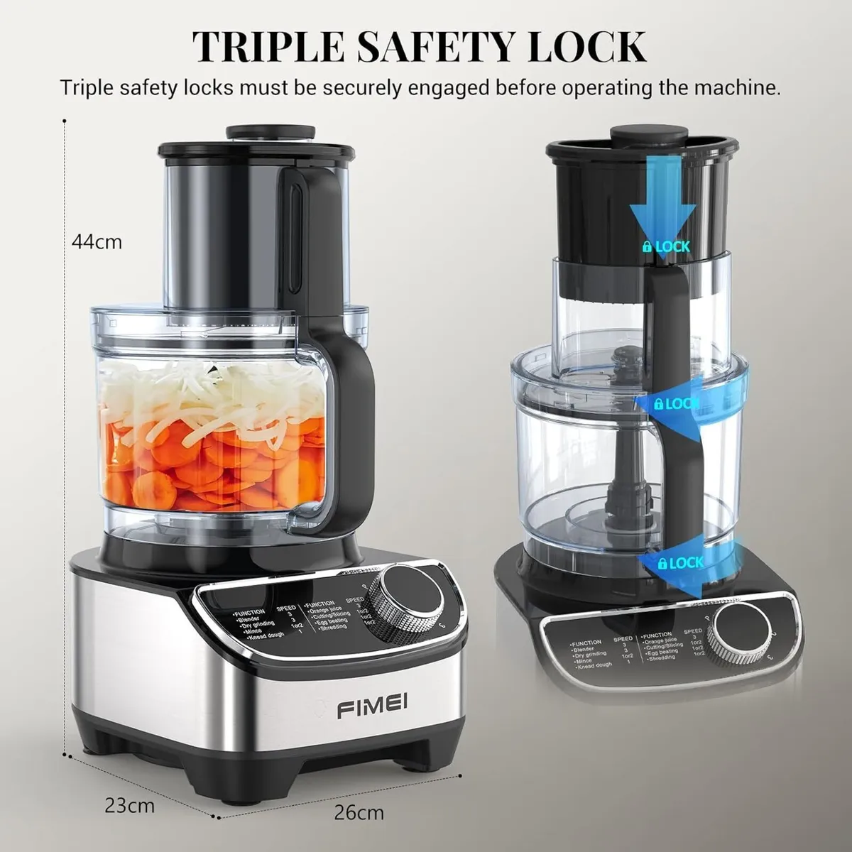 Multifunctional Food Processor 1300W 3 Speeds - Image 2