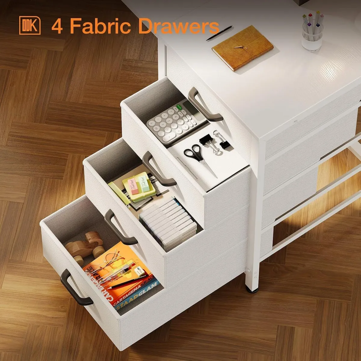 Computer Desk with Drawers Reversible Office - Image 4