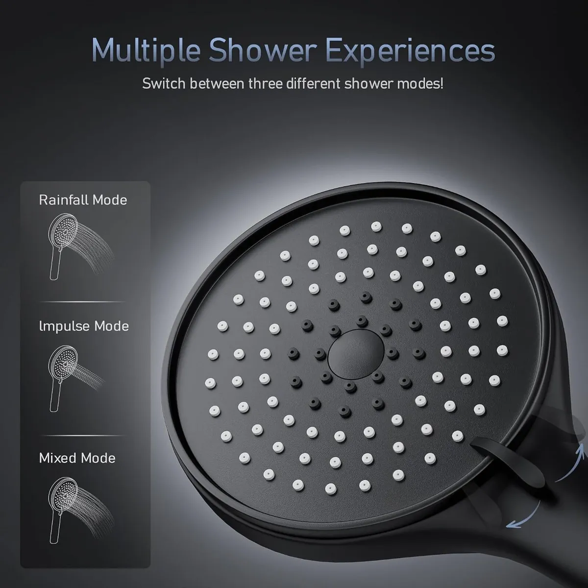 Shower Mixer with 70CM Adjustable Riser Rail Kit - Image 2
