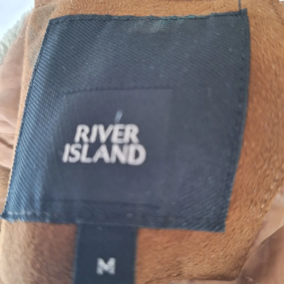 River Island mans faux suede bomber jacket - Image 2