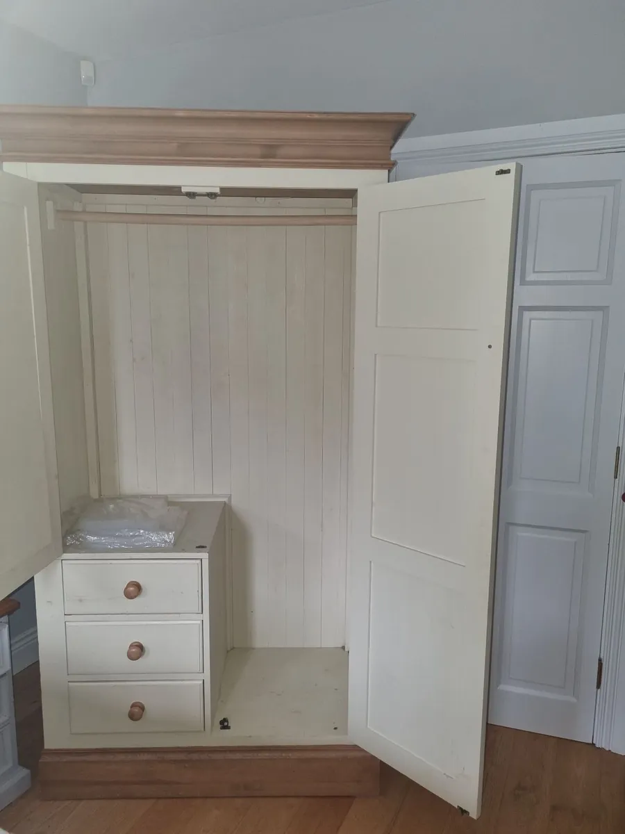 Solid Pine Painted Wardrobe - Image 2