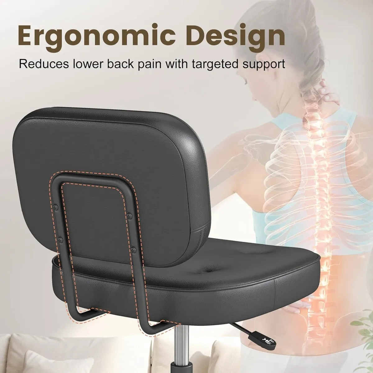 Office Chair Adjustable Swivel Desk Seat PU - Image 4