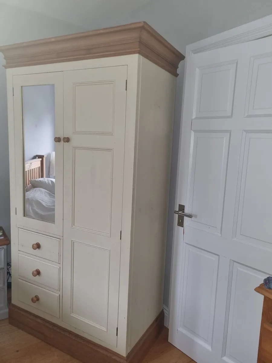 Solid Pine Painted Wardrobe - Image 1