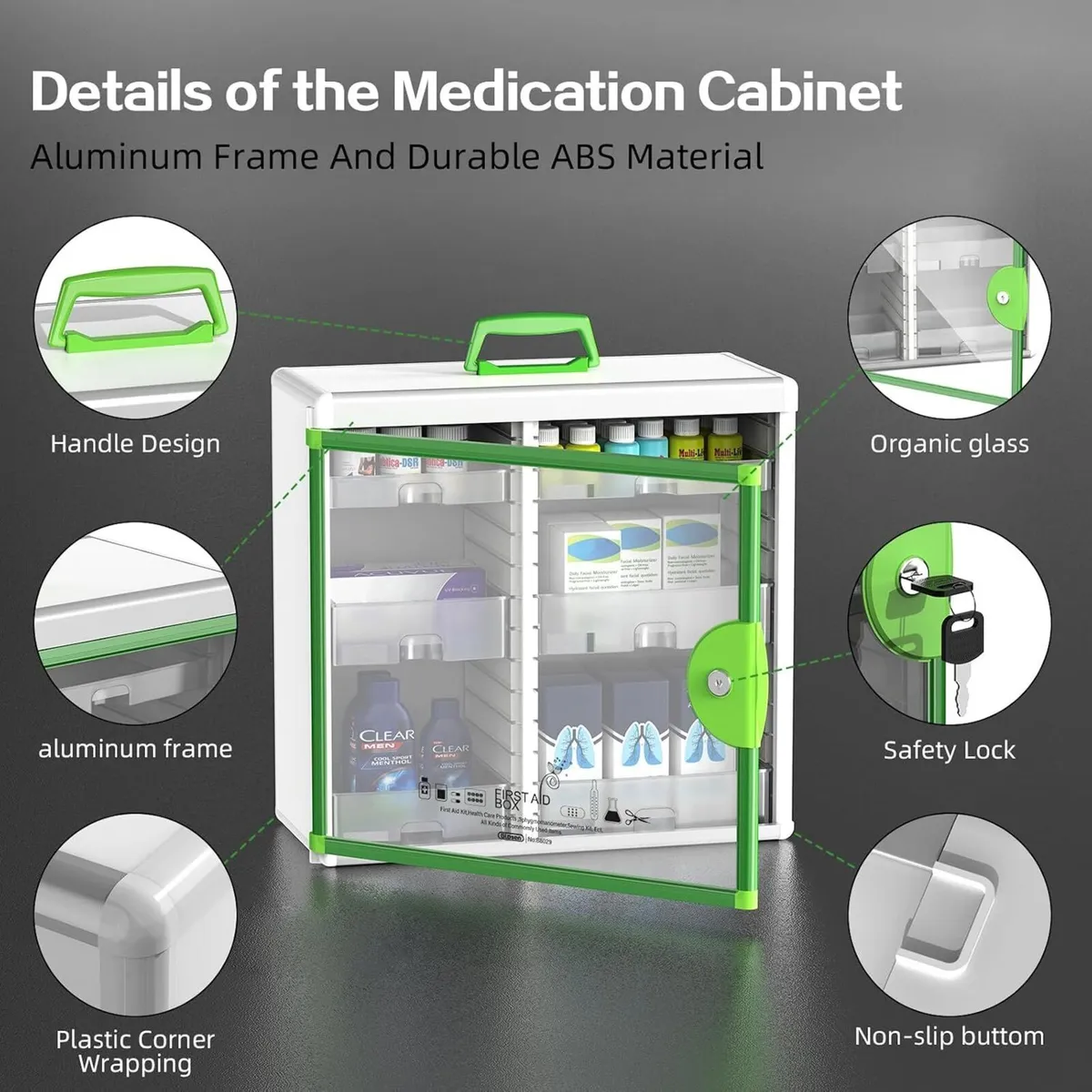 Lockable Medicine Cabinet Organiser Bathroom - Image 3