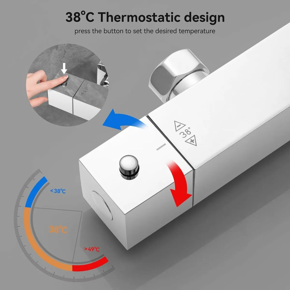 Thermostatic Shower Mixer Set with 12" Square - Image 4