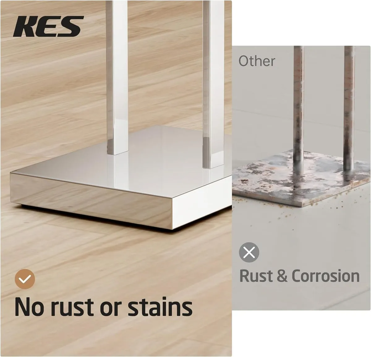 Free Standing Towel Rail 2-Tier Rack Stand - Image 4