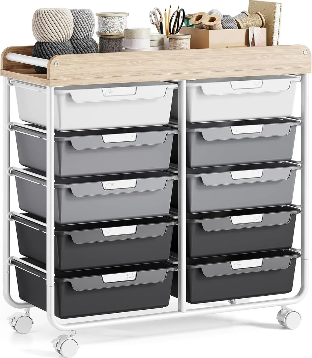 10-Drawer Craft Organiser Trolley Cart Mobile - Image 1