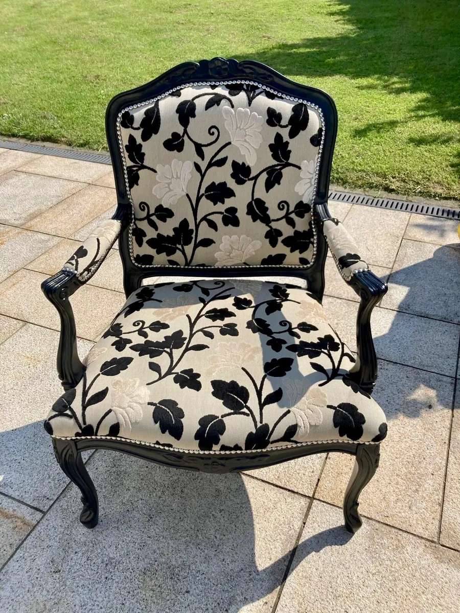 French Louis XV Style Accent Armchair - Image 1