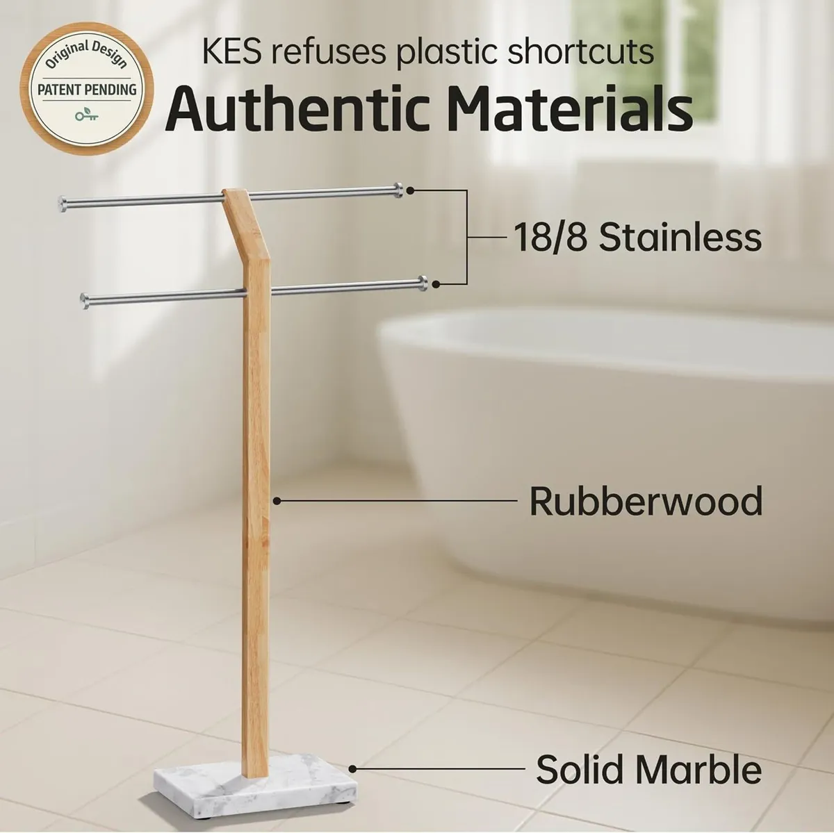 Free Standing Towel Rail for Bathroom Width - Image 2