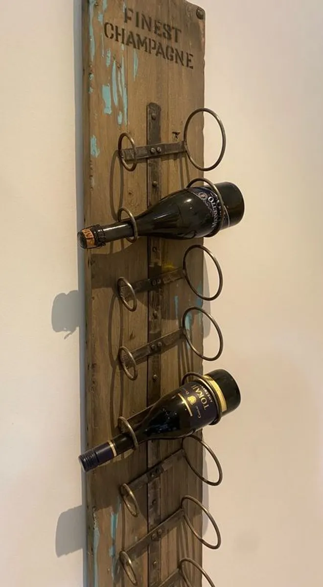 Wall mounted industrial wine rack - Image 1