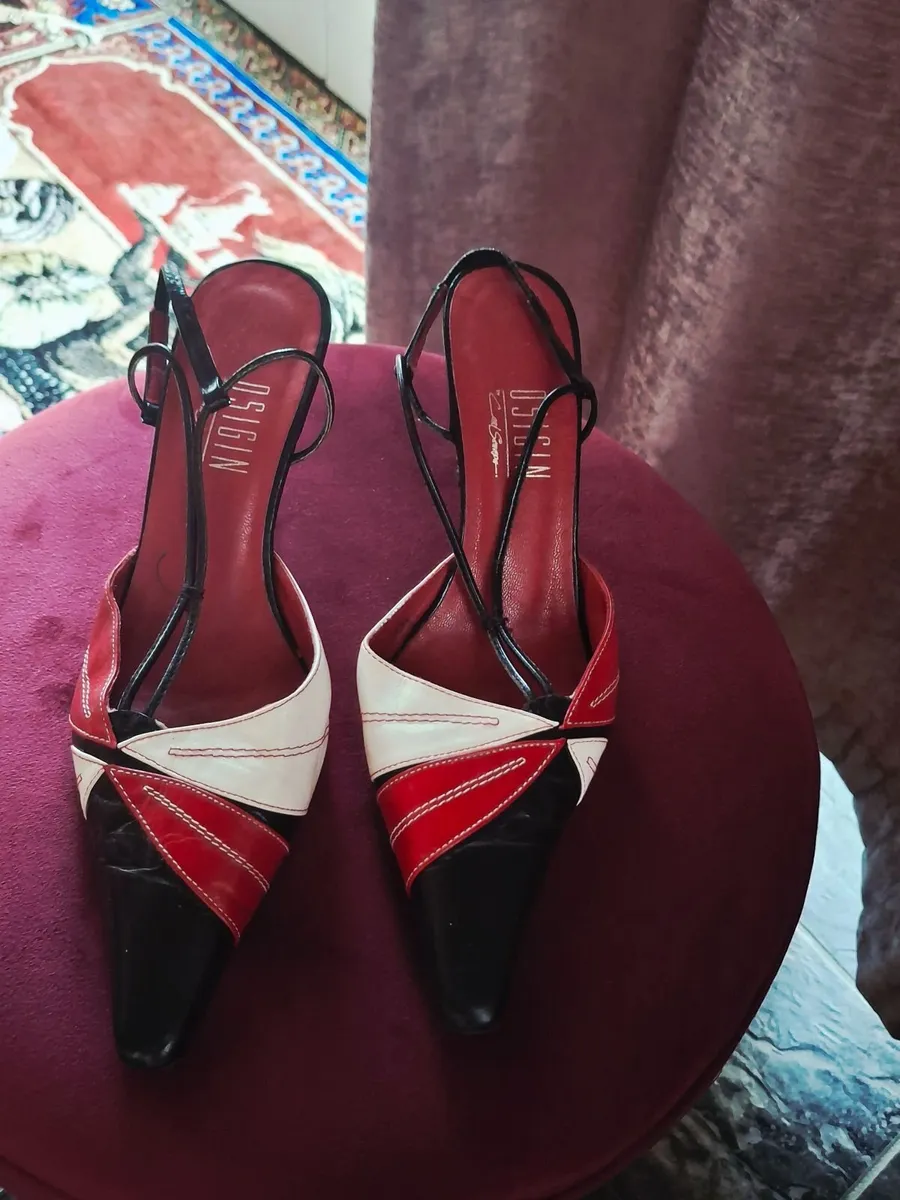 Ladies Designer Italian Leather Slingback... - Image 1
