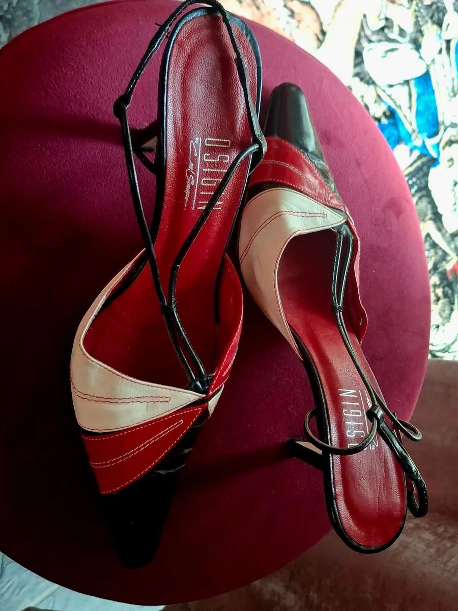 Ladies Designer Italian Leather Slingback... - Image 2