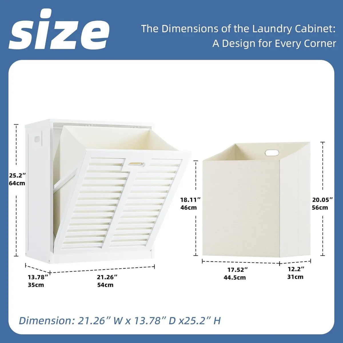 Bamboo Tilt Out Laundry Hamper Bathroom Storage - Image 3