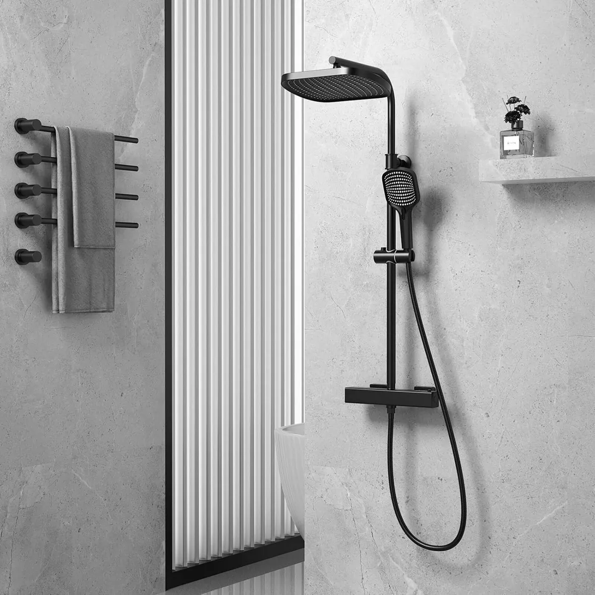 Thermostatic Shower Mixer Set with 25CM Rainfall - Image 1