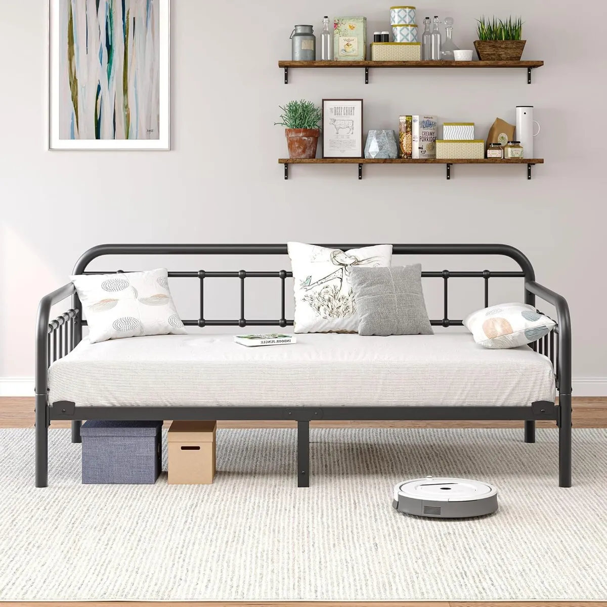 Metal Daybed Frame Bed Size with Steel Slats - Image 1