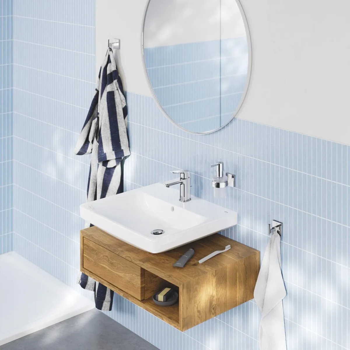 Dice Single Lever Basin Mixer Tap with Pop-Up - Image 4