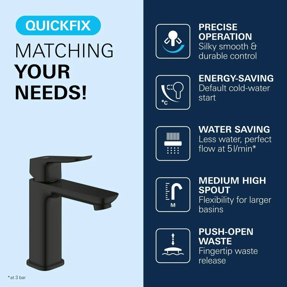 Dice Lever Basin Mixer with Push-Open Waste Set - Image 4