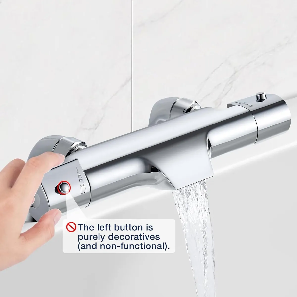 Thermostatic Bath Shower Mixer Waterfall Filler - Image 4