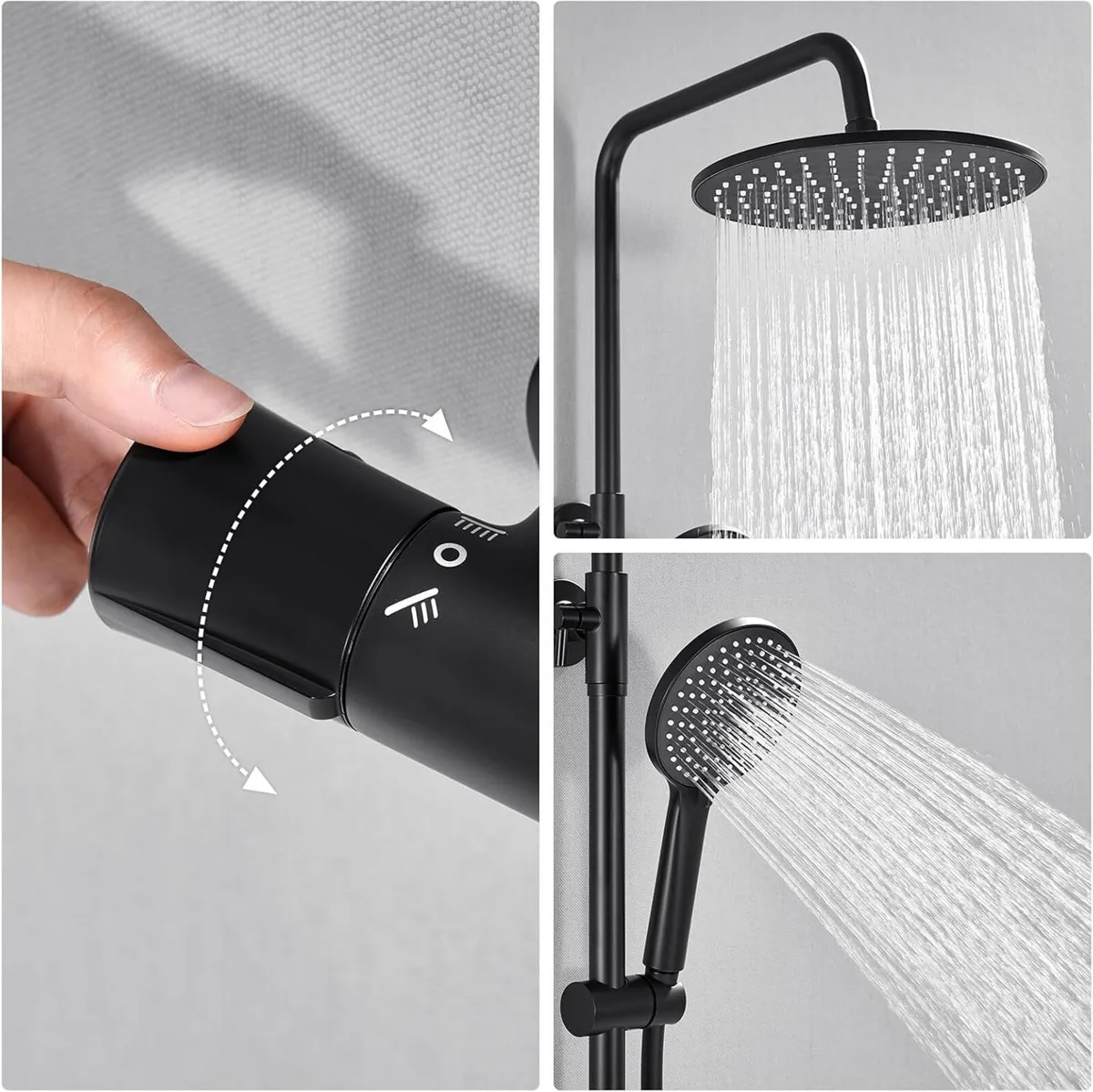 Thermostatic Shower Mixer Set 25CM Rainfall Head - Image 3