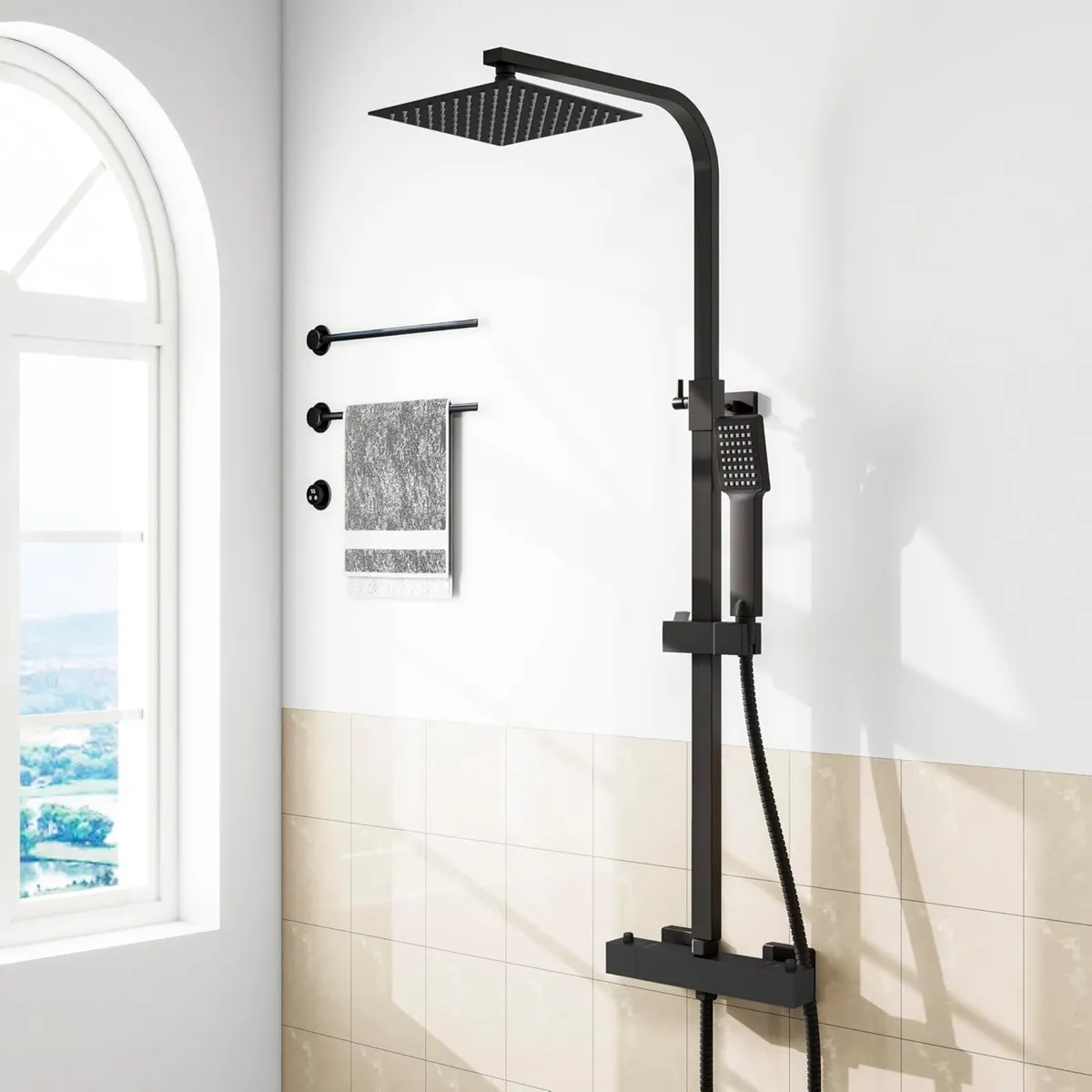 Thermostatic Mixer Shower Set Square Bathroom - Image 1