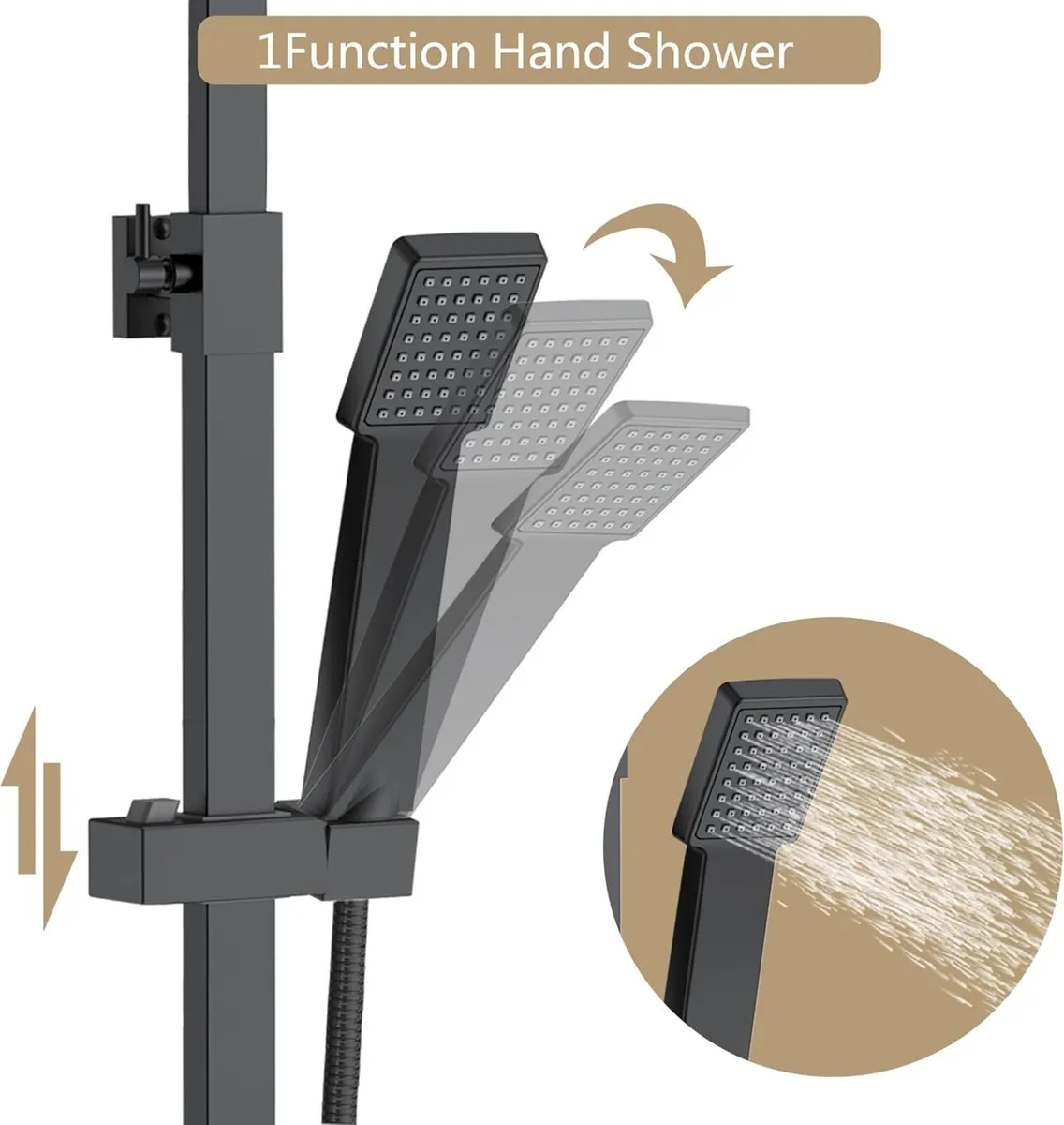 Thermostatic Mixer Shower Set Square Bathroom - Image 2