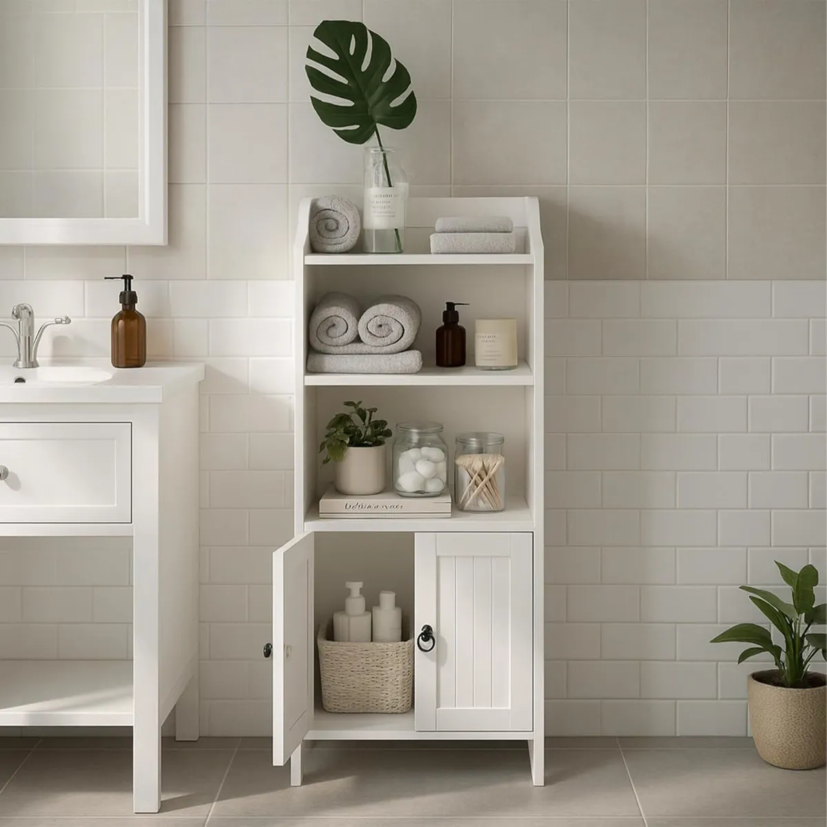 Bathroom Cabinet Hxwxd: 86x40.5x36CM 4 Shelves 2 - Image 2