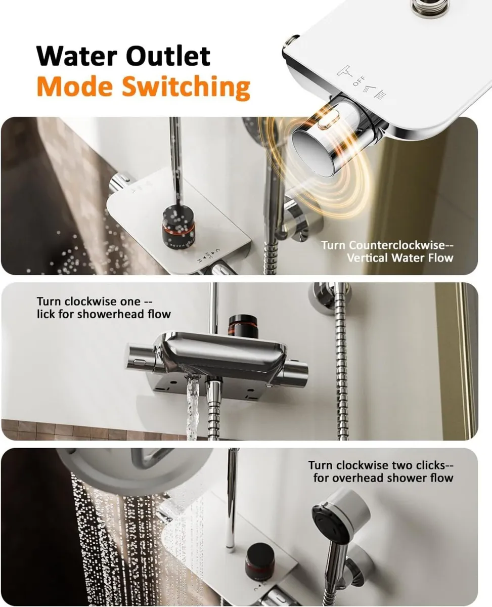 Thermostatic Shower Mixer Set with 12" Square - Image 4