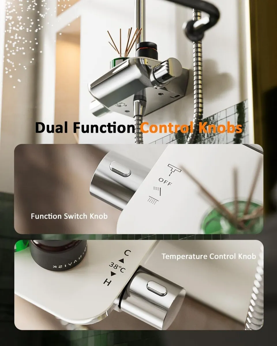 Thermostatic Shower Mixer Set with 12" Square - Image 2