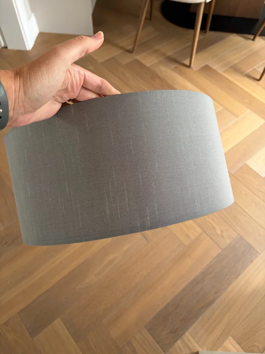 40cm Grey Drum Lampshade – Excellent Condition - Image 1