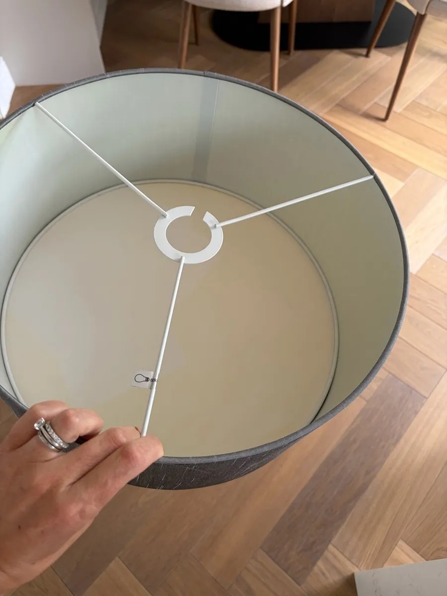 40cm Grey Drum Lampshade – Excellent Condition - Image 3