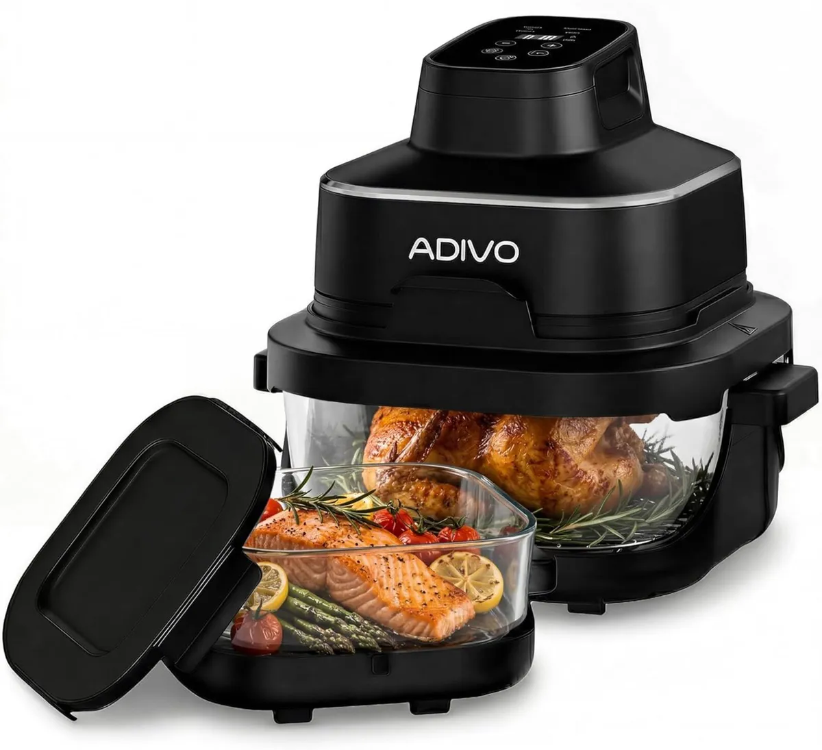 Glass Air Fryer 4L 1.5L Dual Capacity Visual - Image 1