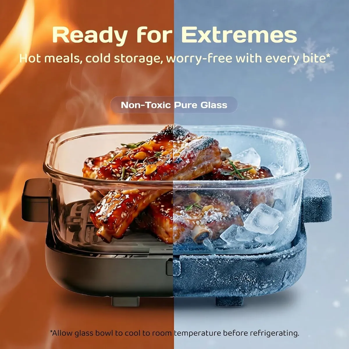 Glass Air Fryer 4L 1.5L Dual Capacity Visual - Image 2