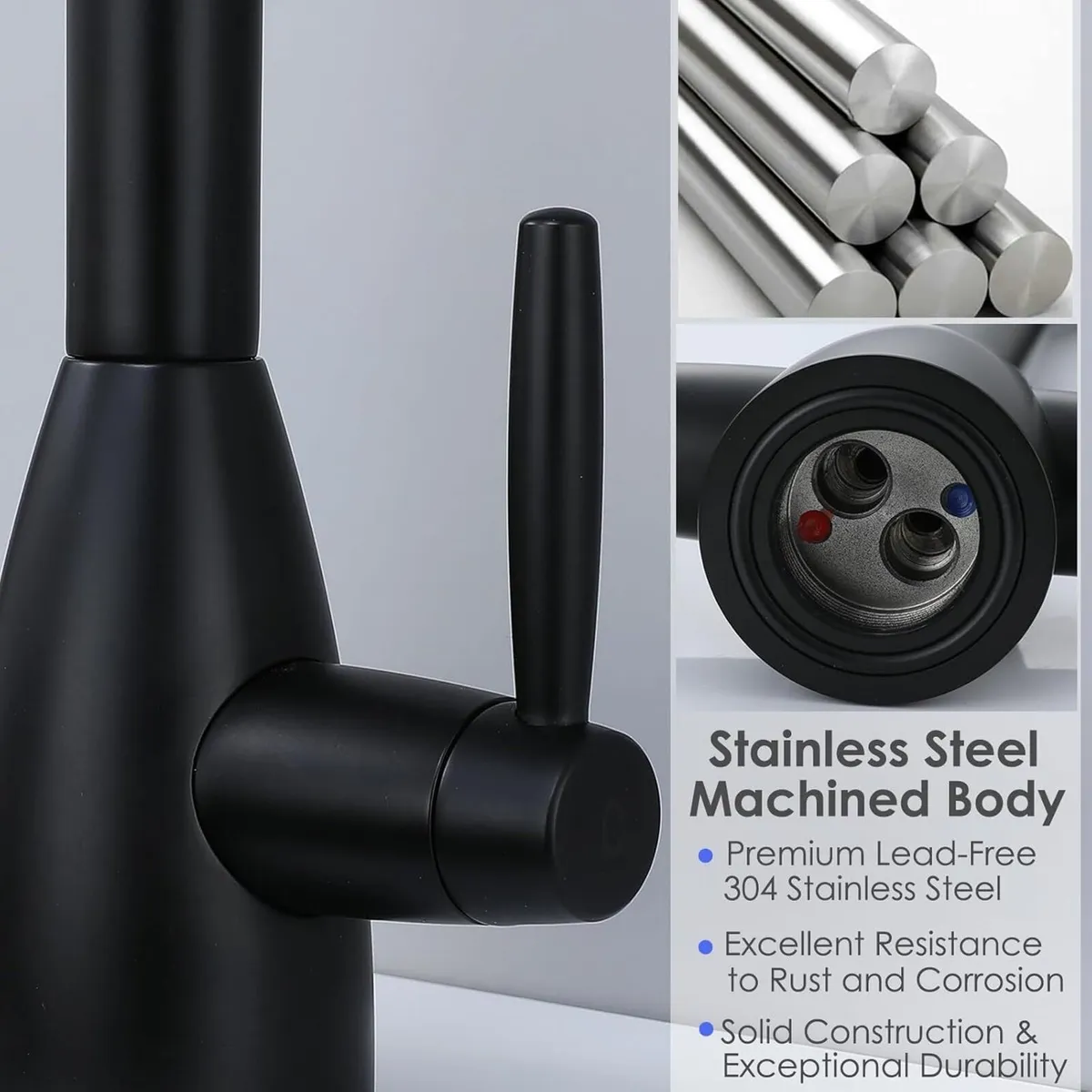 Kitchen Tap Stainless Steel Sink Mixer Taps - Image 4