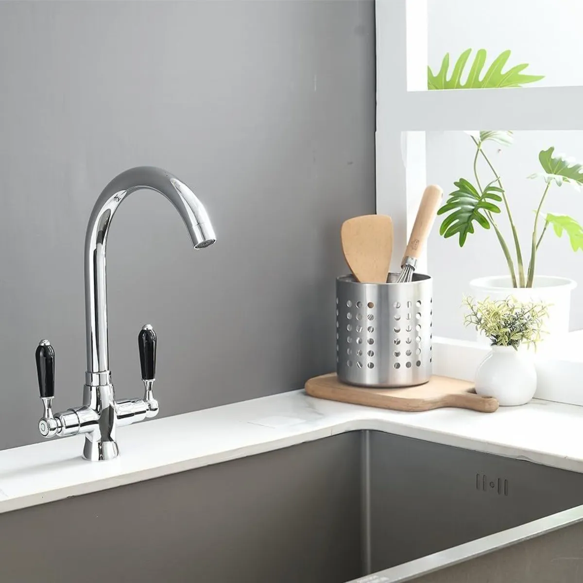 Kitchen Taps Mixer Sink Tap 360 Swivel Spout - Image 2
