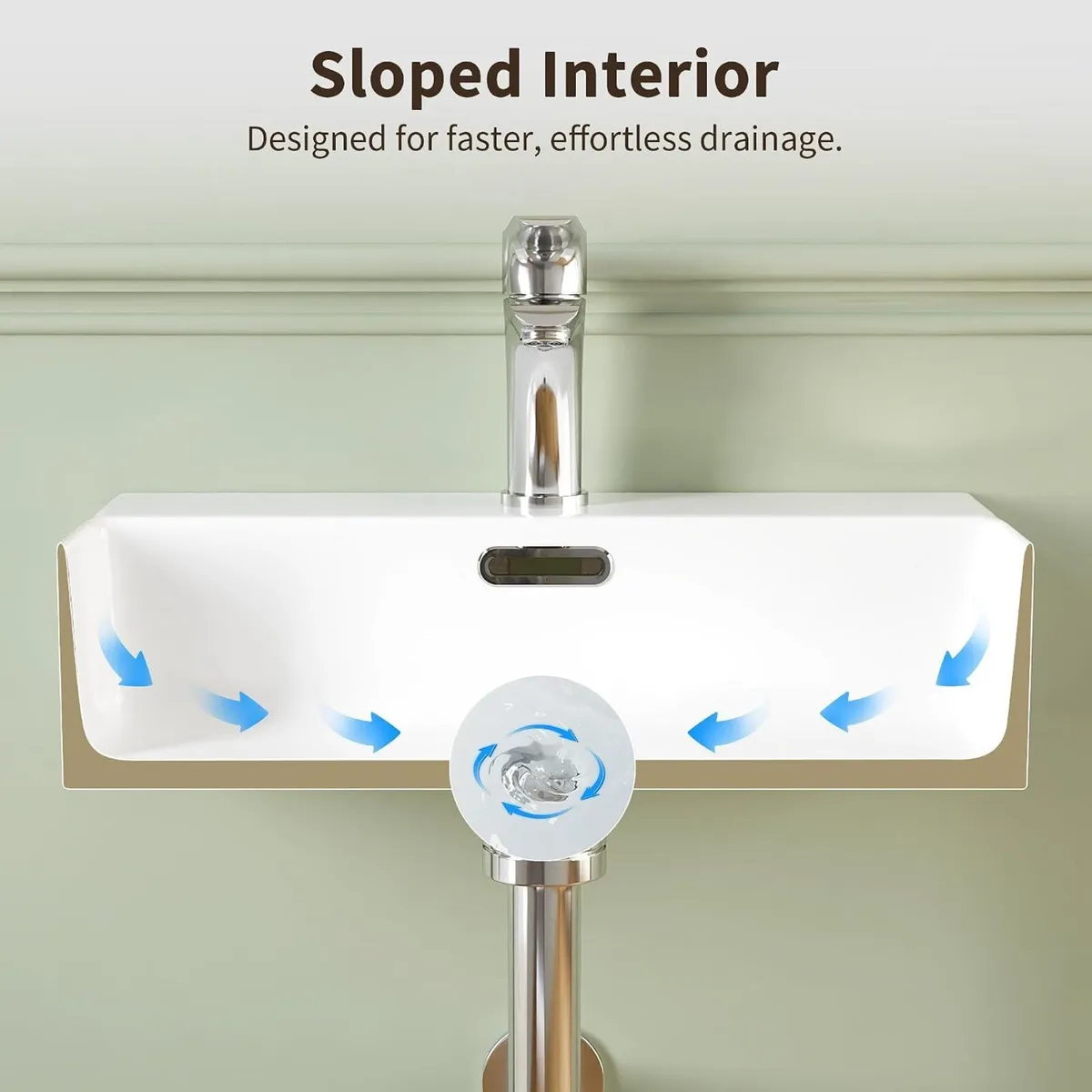 Ceramic Bathroom Sink with Overflow Pop-Up Drain - Image 4