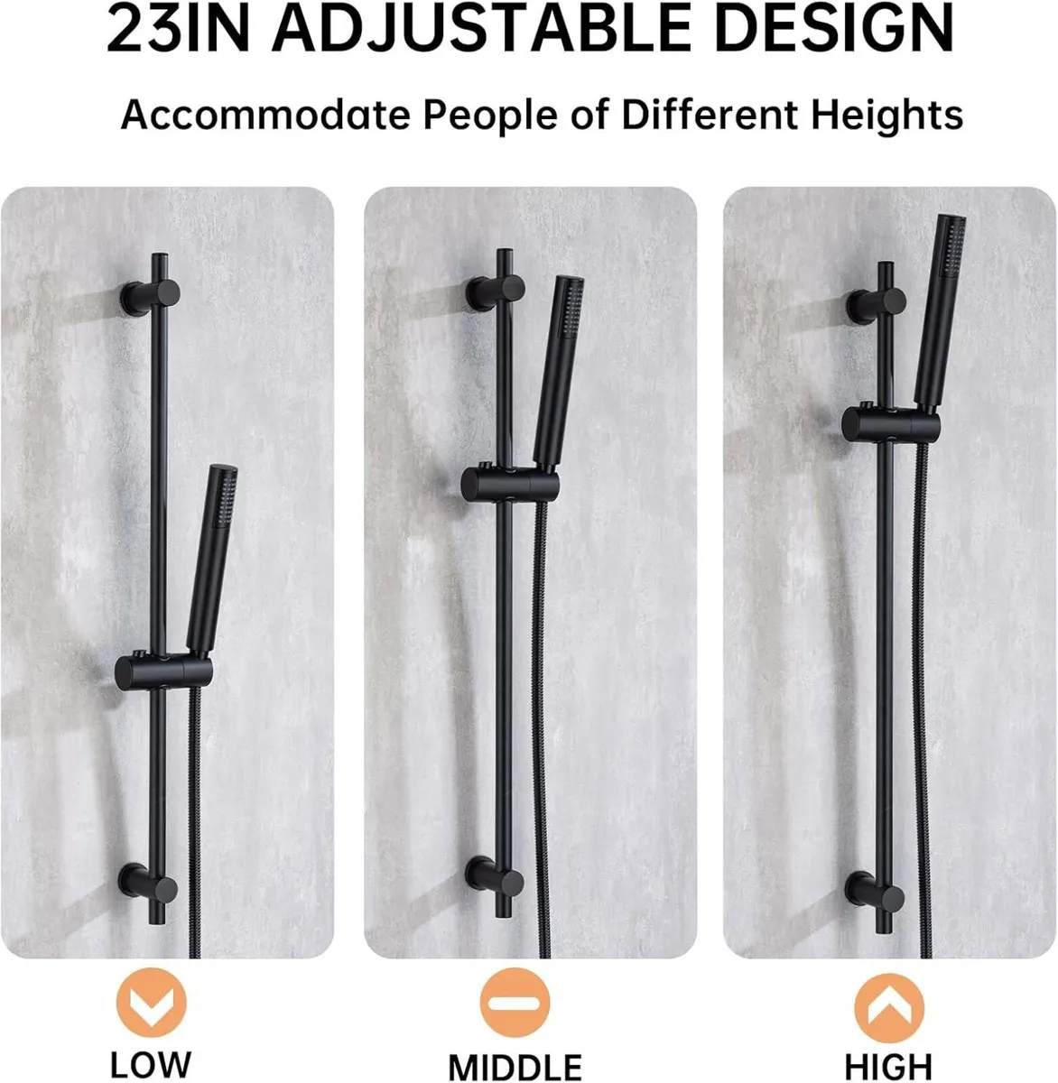Shower Riser Rail Thermostatic Bath Mixer Wall - Image 3