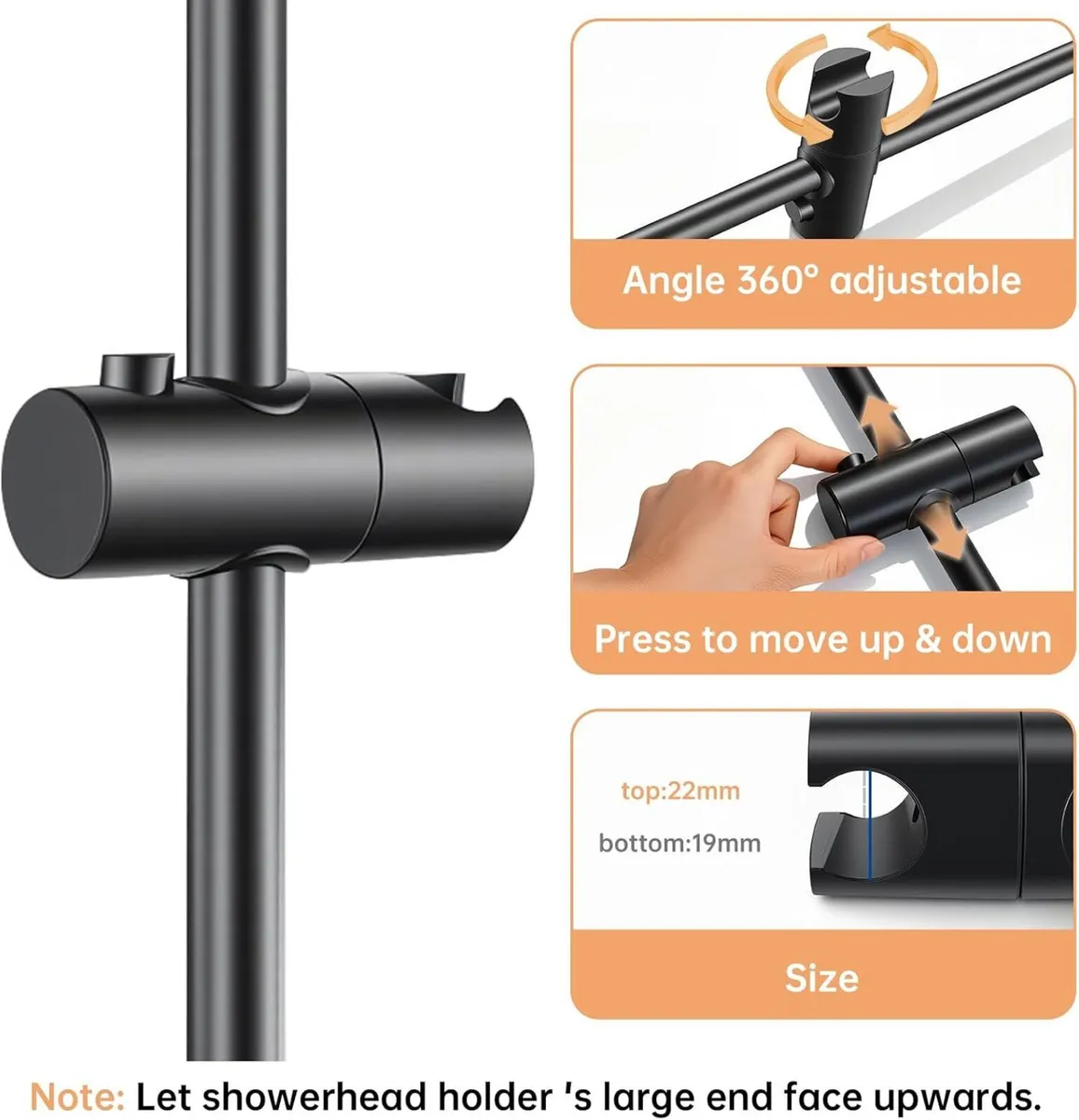 Shower Riser Rail Thermostatic Bath Mixer Wall - Image 4