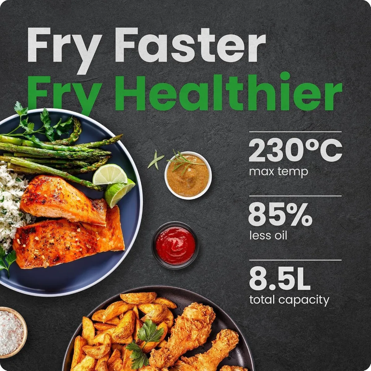 6-In-1 8.5L Air Fryer 230degreesc Xl Windowed - Image 2