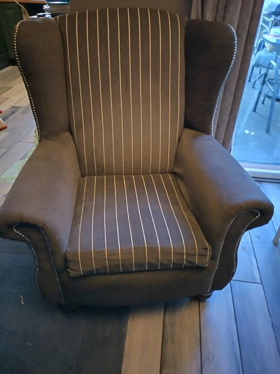 Queen Anne chair and foot stool - Image 1