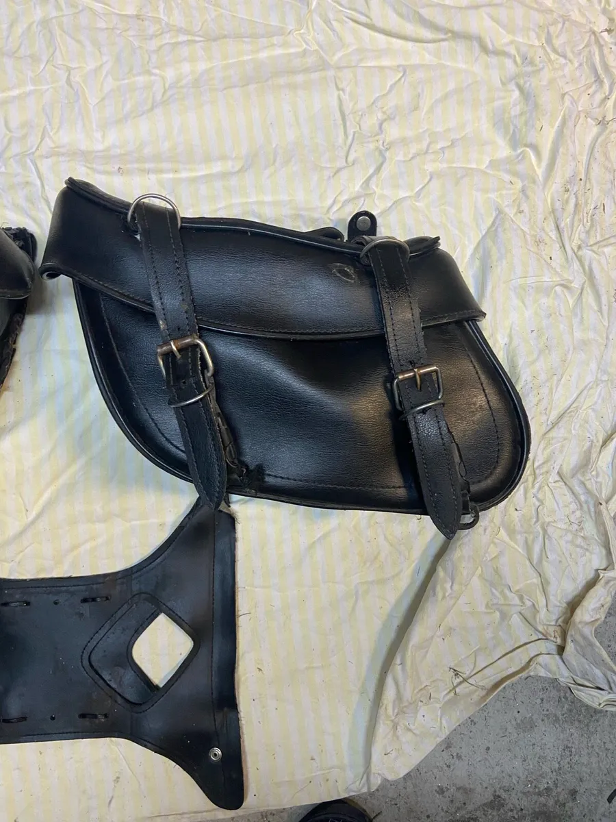 Pair Leather Saddle Bags - Image 2