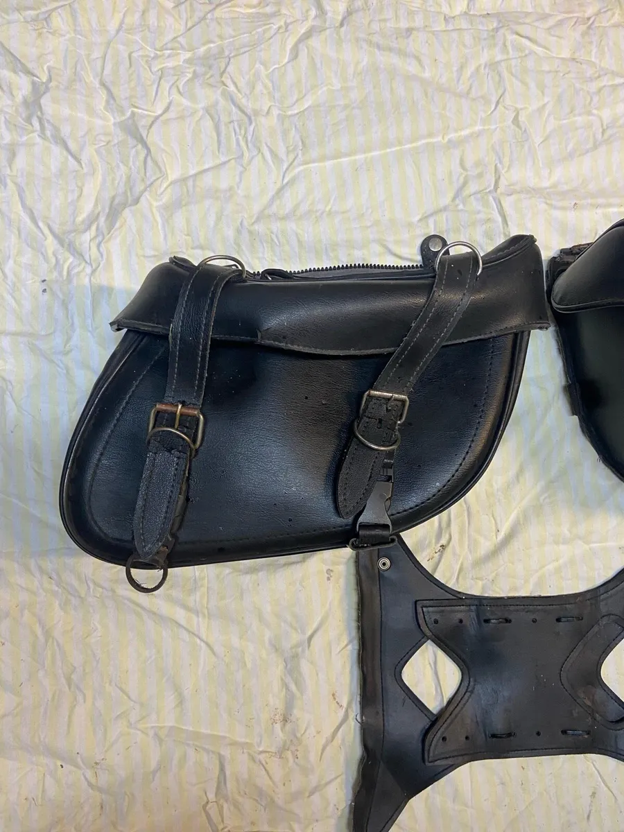 Pair Leather Saddle Bags - Image 3