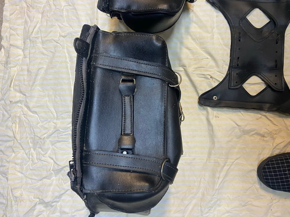 Pair Leather Saddle Bags - Image 4