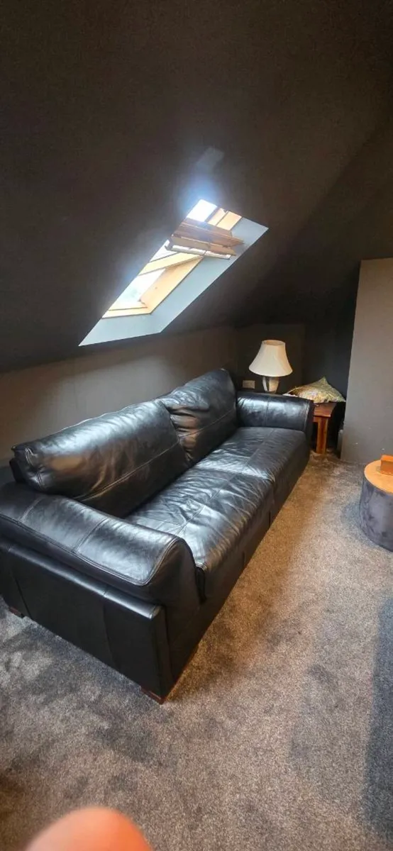 Complete set of leather sofa - Image 4