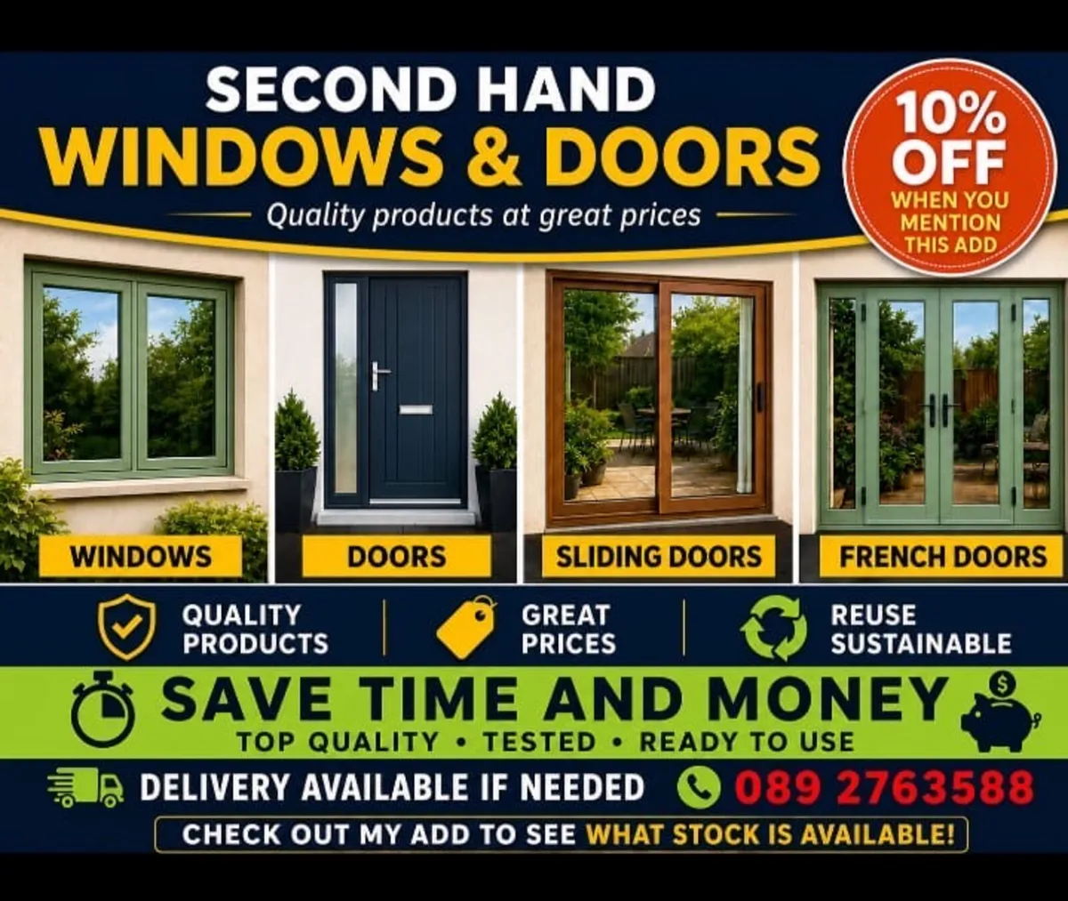 Matching UPVC French Patio Double Door + Window - Image 2