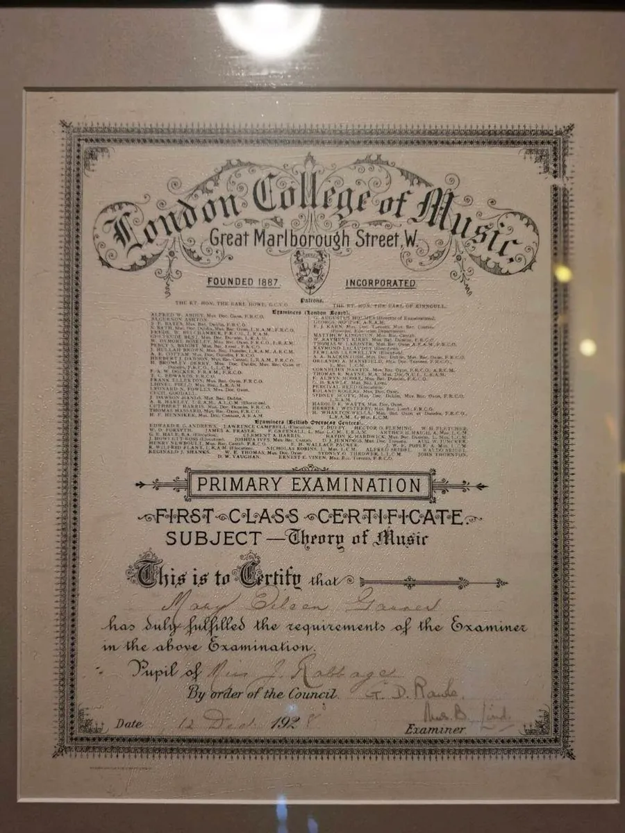 Antique London School of Music framed Certificate - Image 4