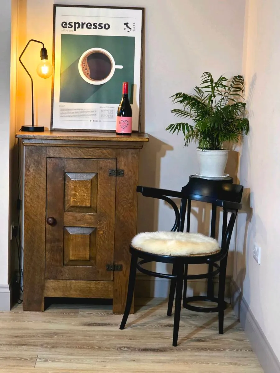 Mid-Century Solid Oak Cabinet - Image 1