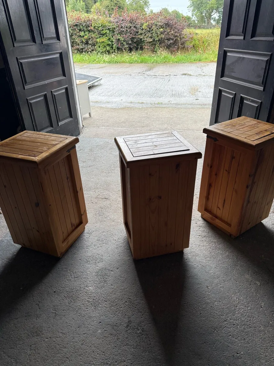 **Rustic Solid Wood 3-Drawer Bedside Lockers** - Image 3